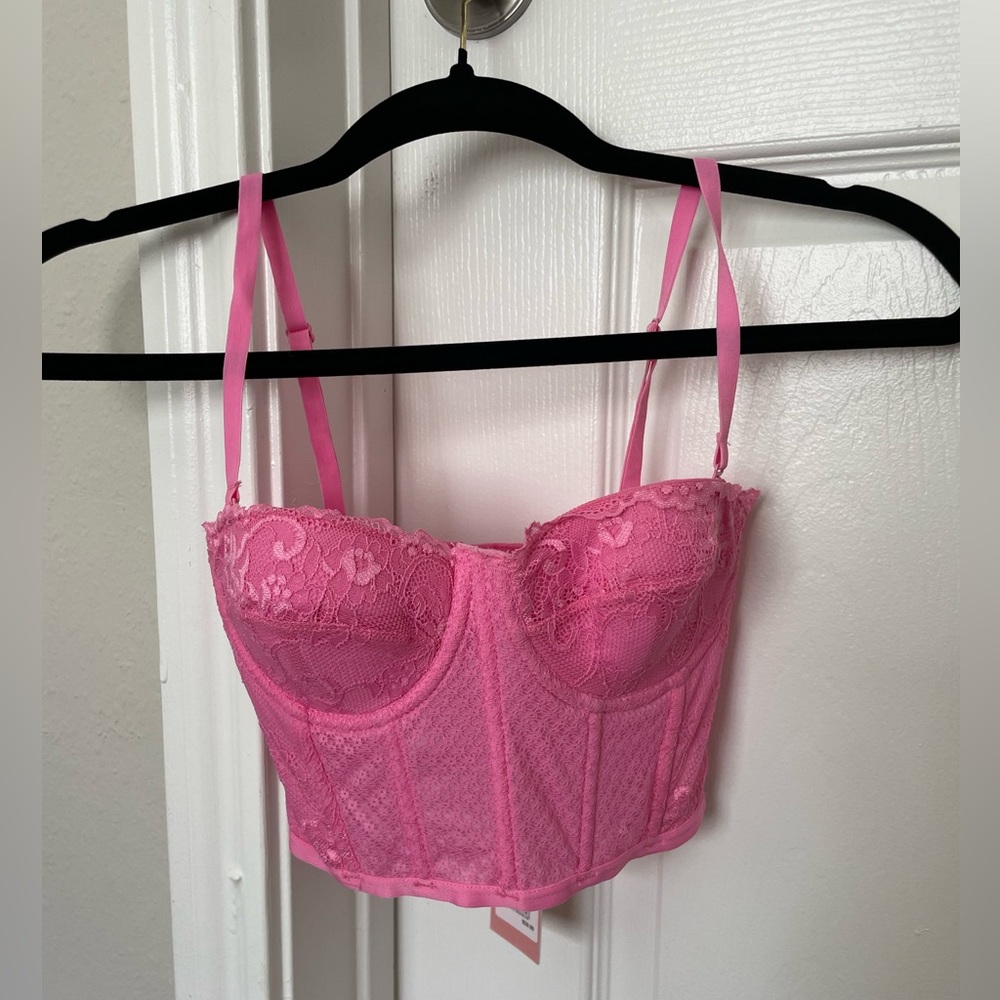 Womens pink corset top